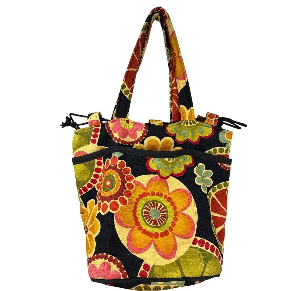 Canvas Floral Tote Bag Hobo Shoulder Bag Everyday Purse - Picture 1 of 8